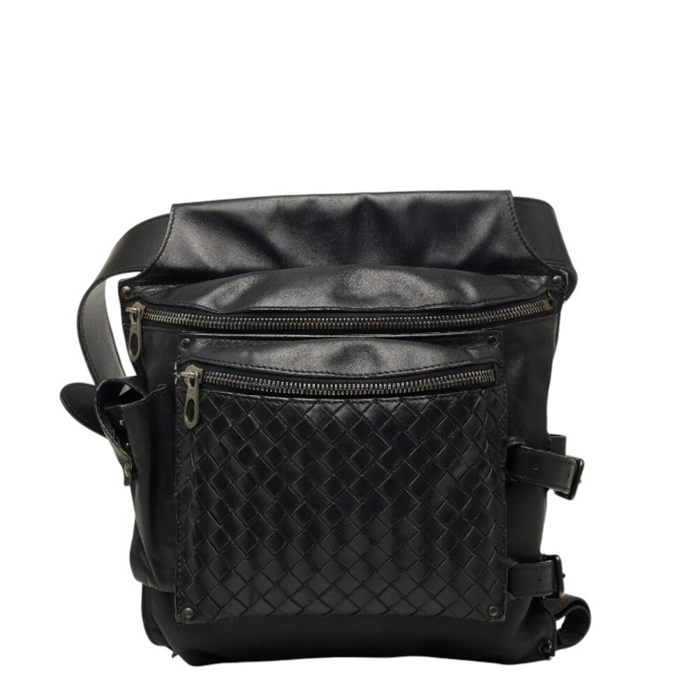BOTTEGA VENETA Black Leather Intrecciato Hobo Bag
